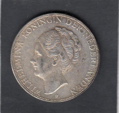 Beschrijving: 2 1/2 Gulden  WILHELMINA GROF HAAR